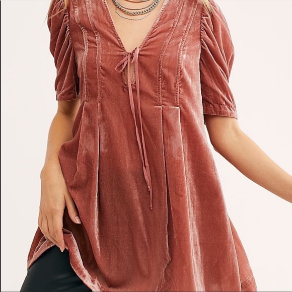 Free People Adelle Velvet Tunic in Canyon Arroyo - Picture 2 of 11